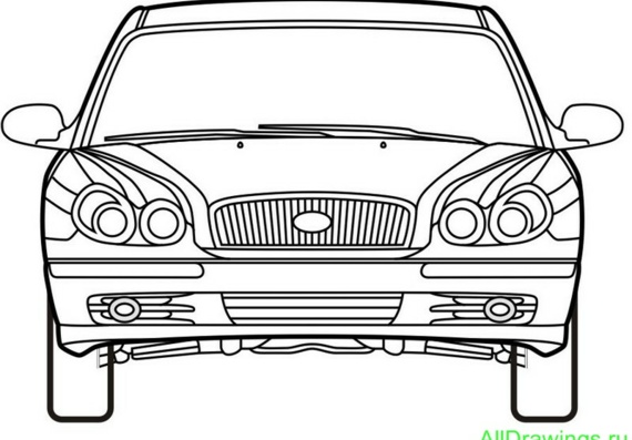 Hyundai Sonata (2001) (Хендай Соната (2001)) - чертежи (рисунки) автомобиля